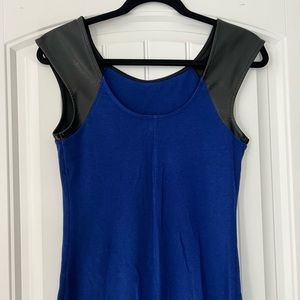 Express blouse w/ faux leather sleeves